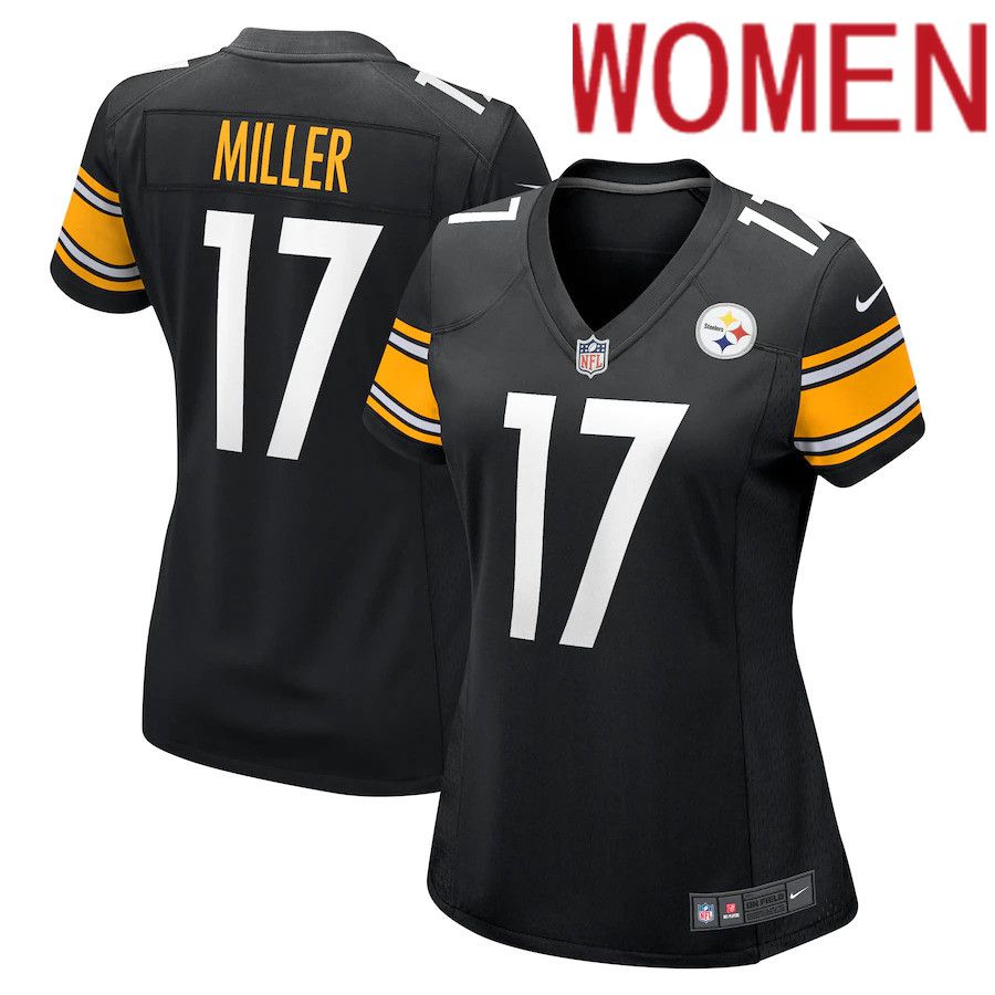 Women Pittsburgh Steelers #17 Anthony Miller Nike Black Game NFL Jersey